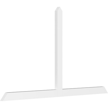 Ekena Millwork Portland Architectural Grade PVC Gable Bracket, 84"W x 49"H x 2"D x 4"F, 14/12 Pitch GBP084X49X0204POR00
